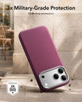 ESR Deep Burgundy Leather iPhone 18 Pro Max Magsafe Case with Stand 3x Military-Grade Protection