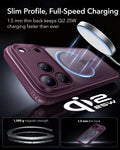 ESR Frosted Deep Burgundy iPhone 18 Pro Magsafe Slim Phone Case Slim Profile, Full-Speed Charging