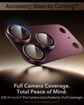 ESR Deep Burgundy iPhone 18 Pro Corning Glass Camera Lens Protector Full Camera Coverage.  Total Peace of Mind.
