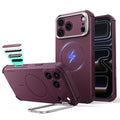 Deep Burgundy iPhone 18 Pro Tough Phone Case Magsafe with Stand