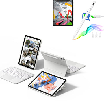 iPad Pro 13" (M4) 2024 Shift Keyboard Case (Detachable) With Pencil Bundle - US Layout - White