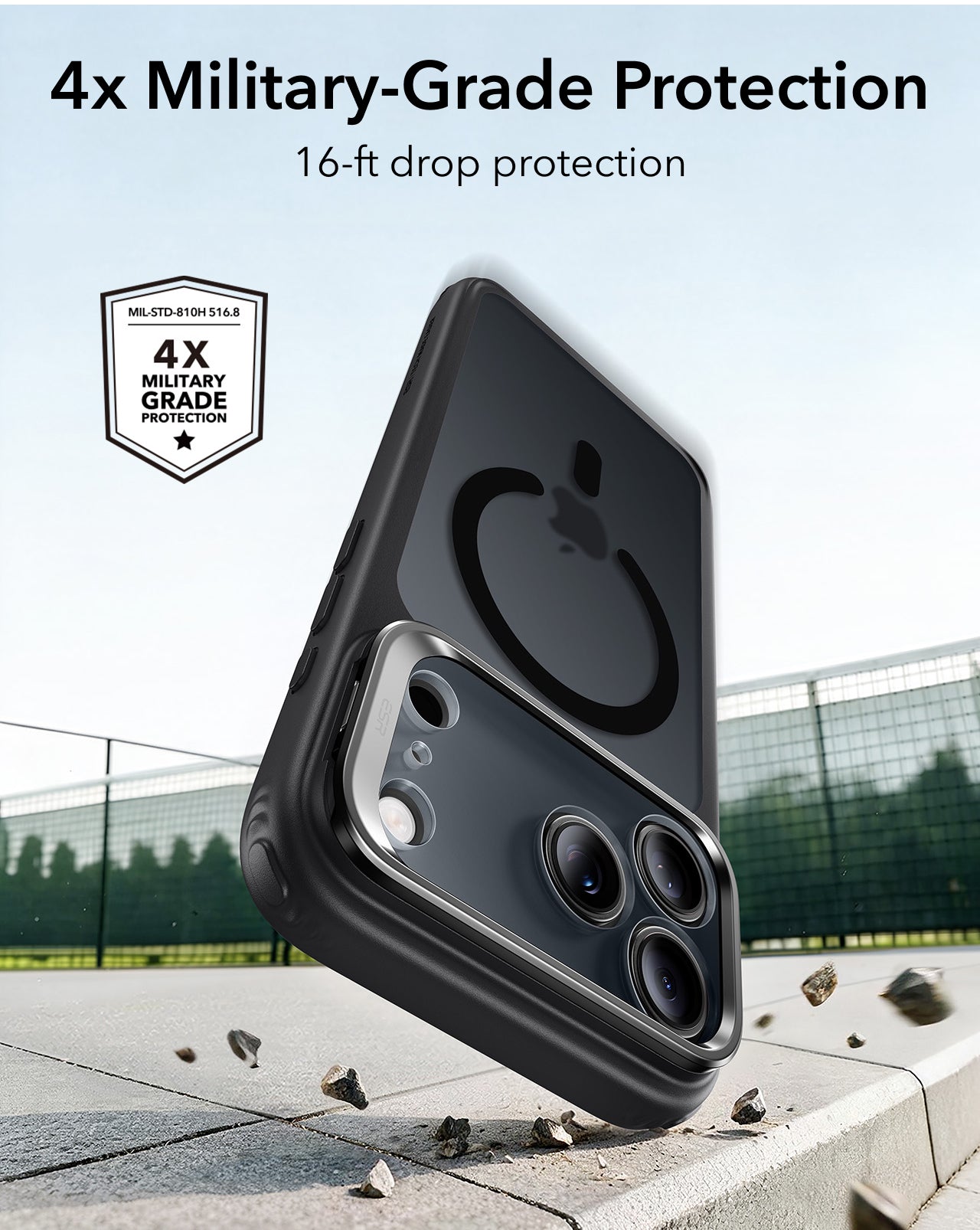 ESR Frosted Black iPhone 18 Pro Max Magsafe Slim Phone Case 4x Military-Grade Protection