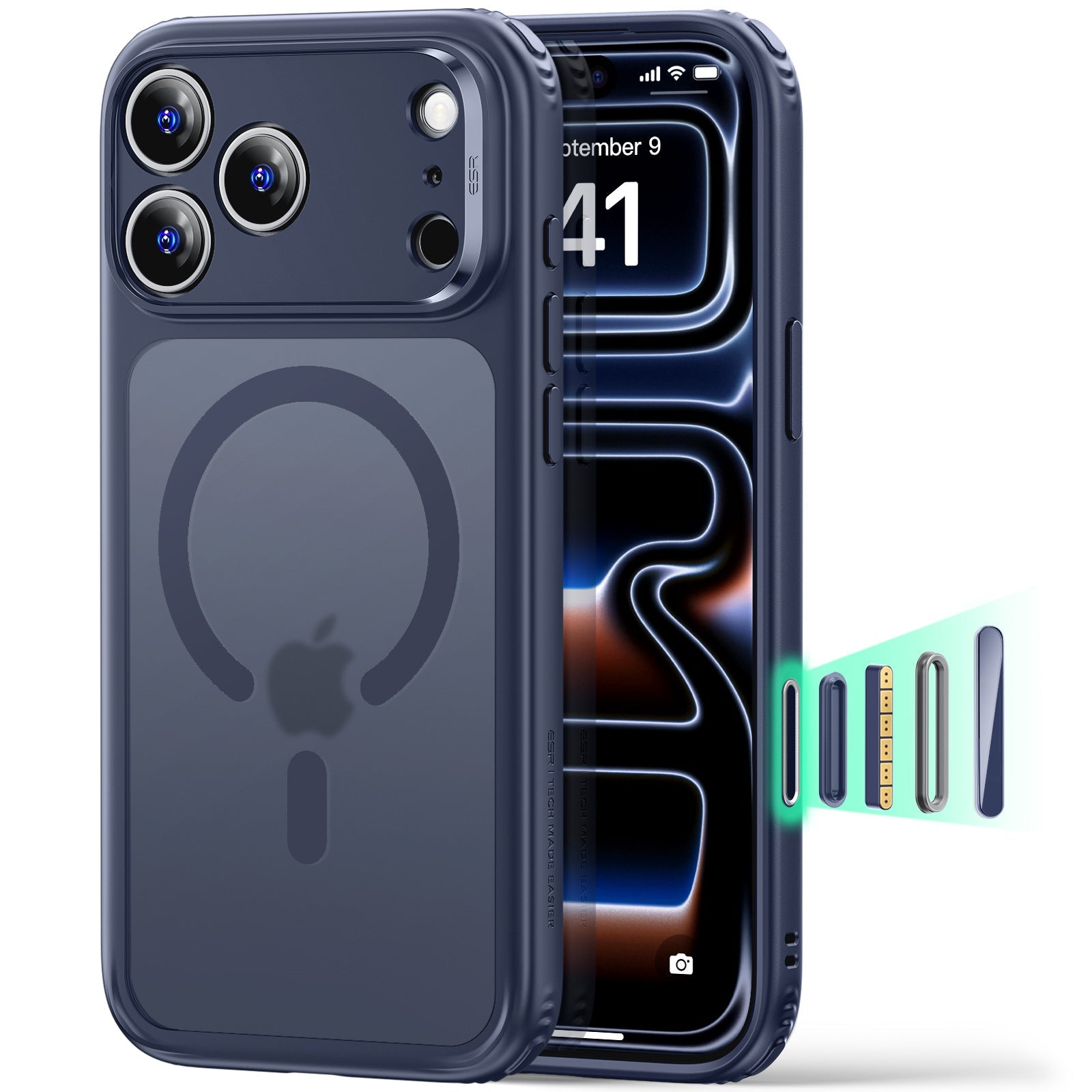 ESR Frosted Blue iPhone 18 Pro Magsafe Slim Phone Case
