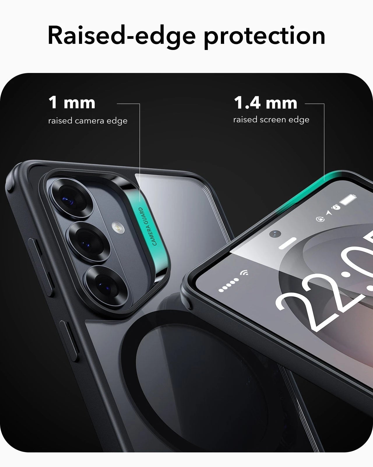 Samsung Galaxy S26 Plus Classic Hybrid Magsafe Case Clear Black  raised edge protection