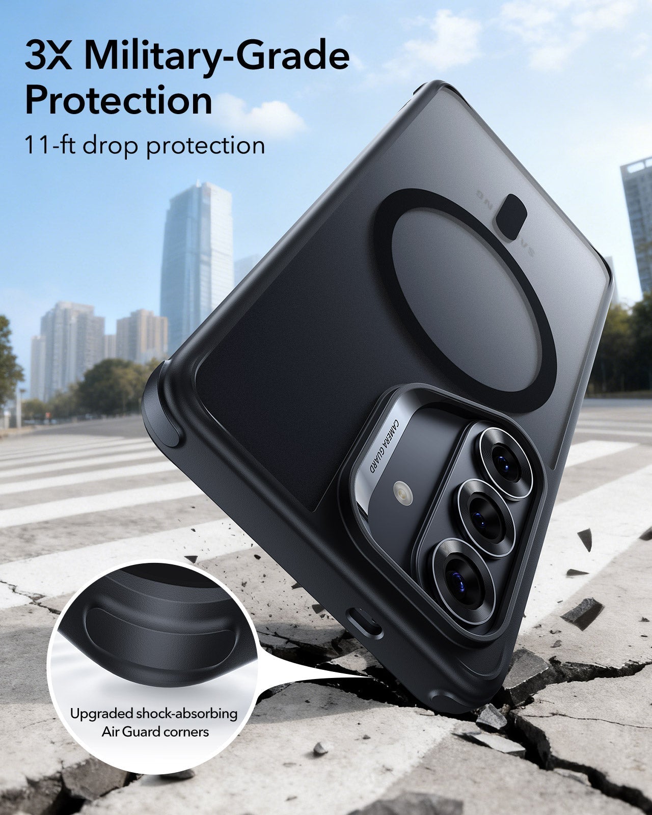 Samsung Galaxy S26 Plus Classic Hybrid Magsafe Case Frosted Black 3X Military Grade Protection