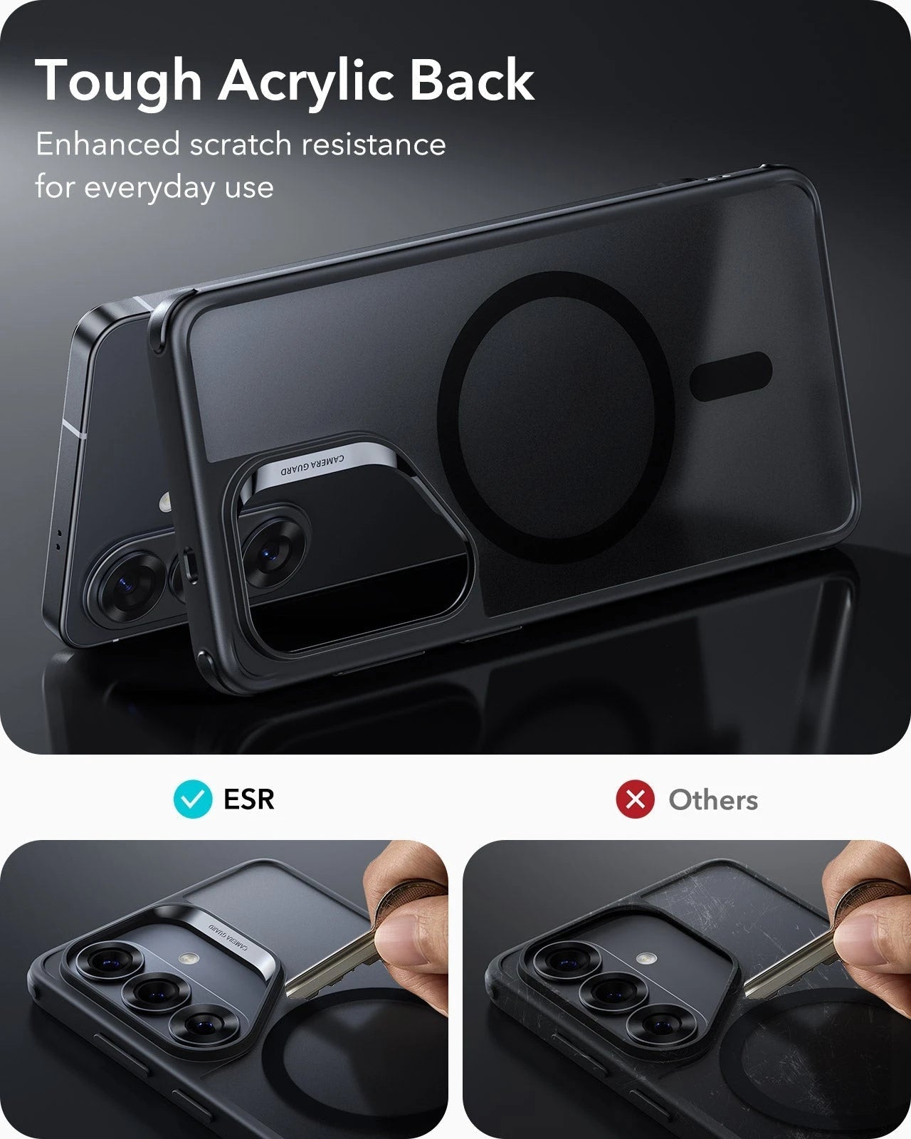 Samsung Galaxy S26 Plus Classic Hybrid Magsafe Case Frosted Black Tough Acrylic Black