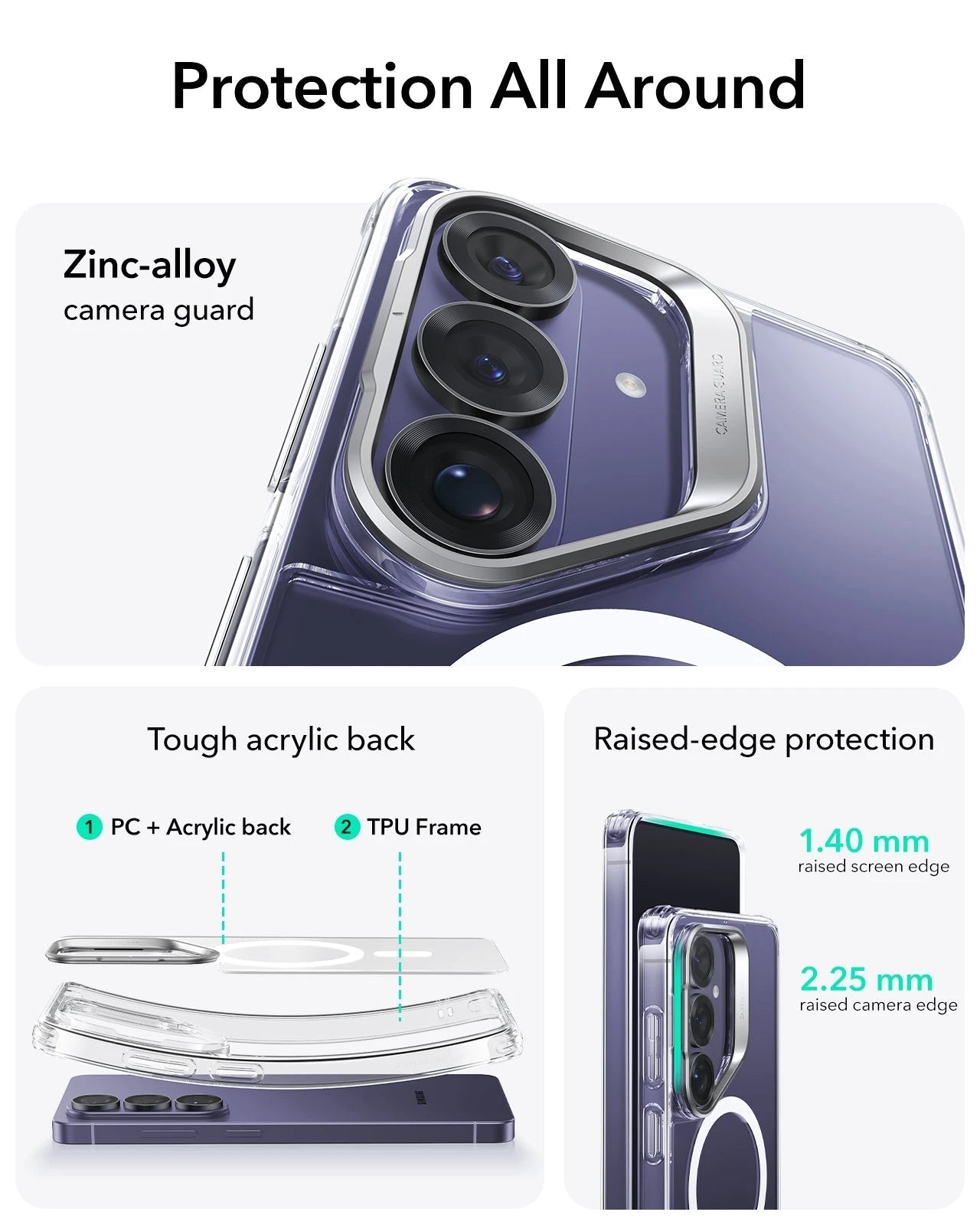 ESR Samsung Galaxy S26 Plus Classic Hybrid Magsafe Case with Stand Clear Protection All Around