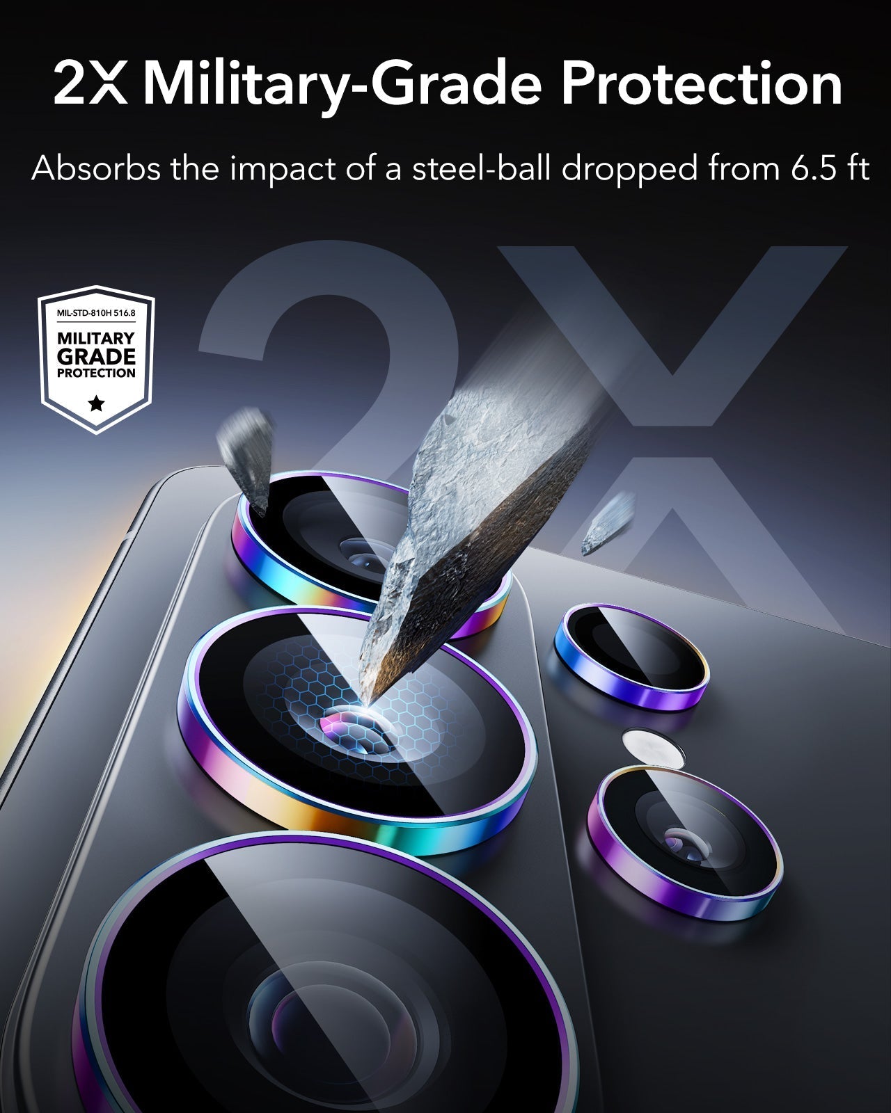 ESR Galaxy S26 Ultra Camera Lens Protector Chromatic 2X Military-Grade Protection