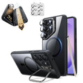 Galaxy S26 Ultra Classic Hybrid Magsafe Case with Stand and Corning Glass Screen Protector Set Clear Black