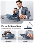 Samsung Galaxy S26 Ultra Classic Hybrid Magsafe Case with Stand Frosted Blue Versatile Stash Stand