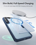 Samsung Galaxy S26 Ultra Classic Hybrid Magsafe Case with Stand Frosted Blue Slim Build, Full-Speed Charging