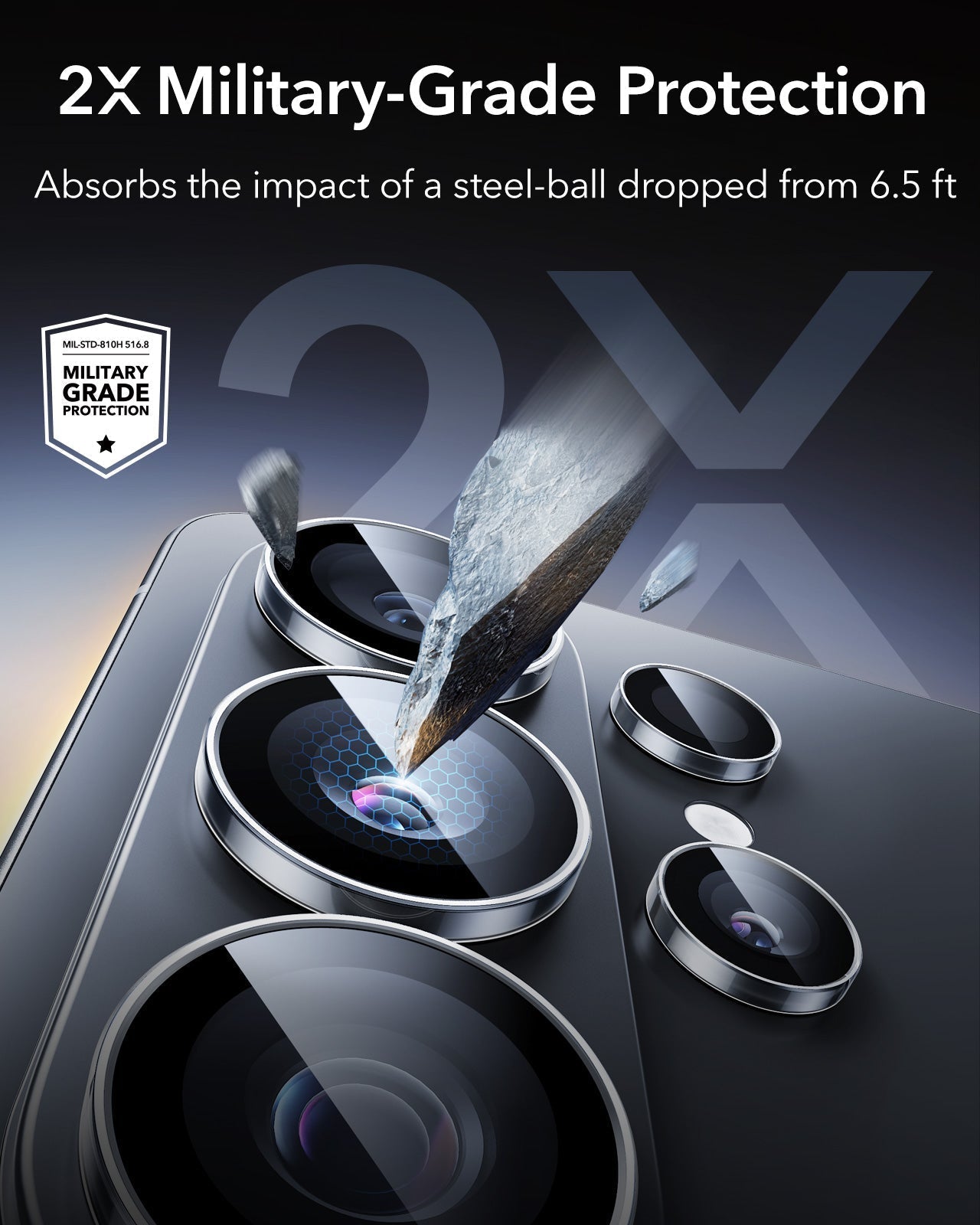 ESR Galaxy S26 Ultra Camera Lens Protector 2X Military-Grade Protection