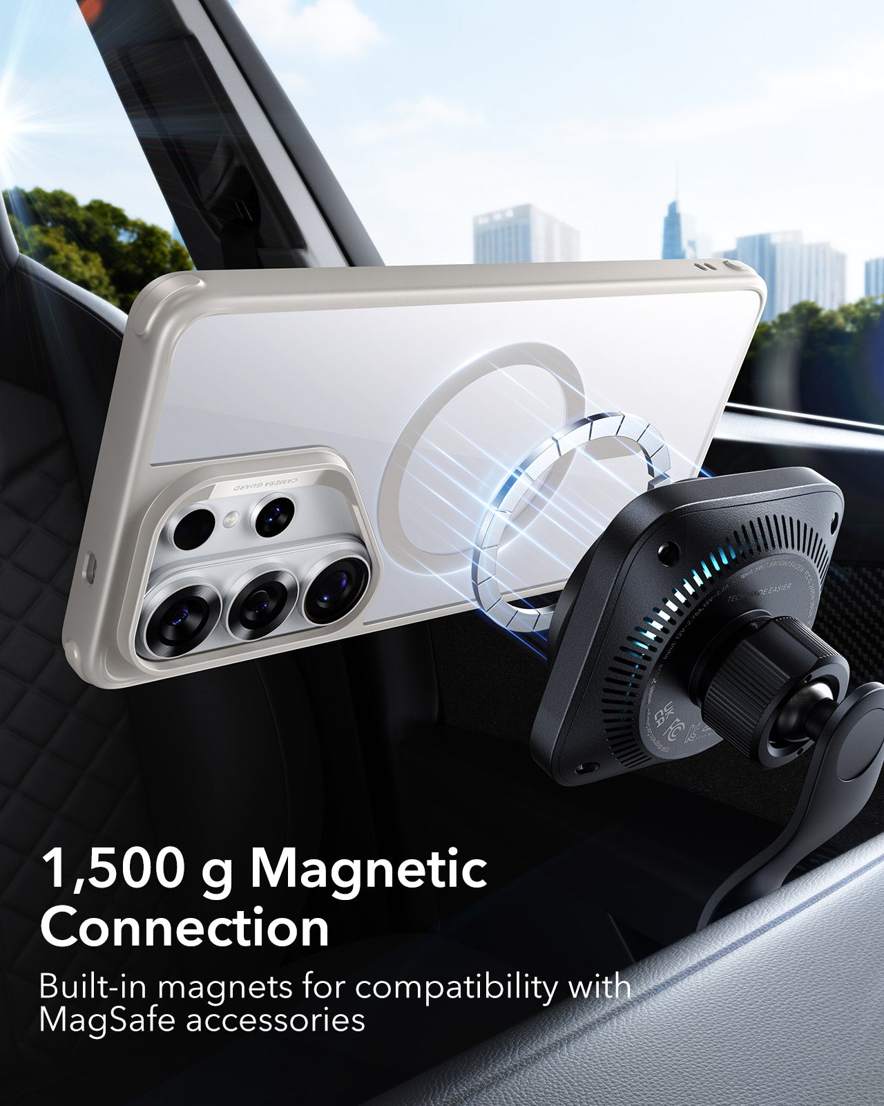 Samsung Galaxy S26 Ultra Classic Hybrid Magsafe Case Clear Grey 1500g Magnetic Connection