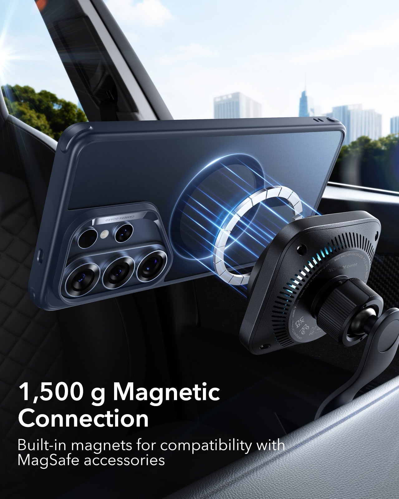 Samsung Galaxy S26 Ultra Classic Hybrid Magsafe Case Clear Frosted Blue 1500g Magnetic Connection