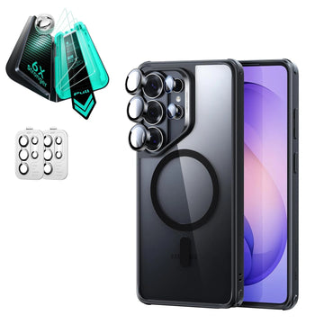 Galaxy S26 Ultra Classic Hybrid Magsafe Case and Armorite Screen Protector Clear Black