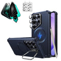 Galaxy S26 Ultra Cyber Tough Magsafe Case with Stand and Armorite Privacy Screen Protector Set Blue