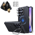 Galaxy S26 Ultra Cyber Tough Magsafe Case with Stand and Corning Glass Privacy Screen Protector Bundle Black