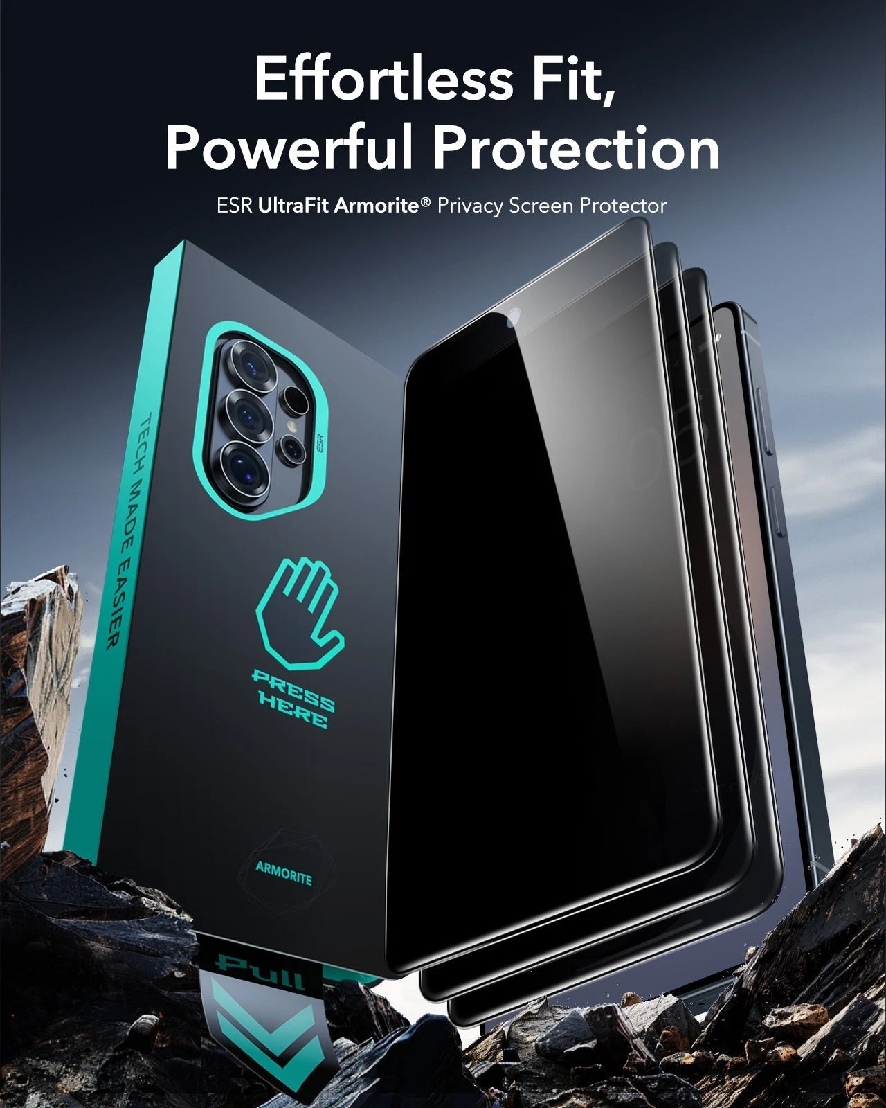 ESR Samsung Galaxy S26 Ultra Armorite Tempered Glass Privacy Screen Protector Effortless Fit Ultimate Protection