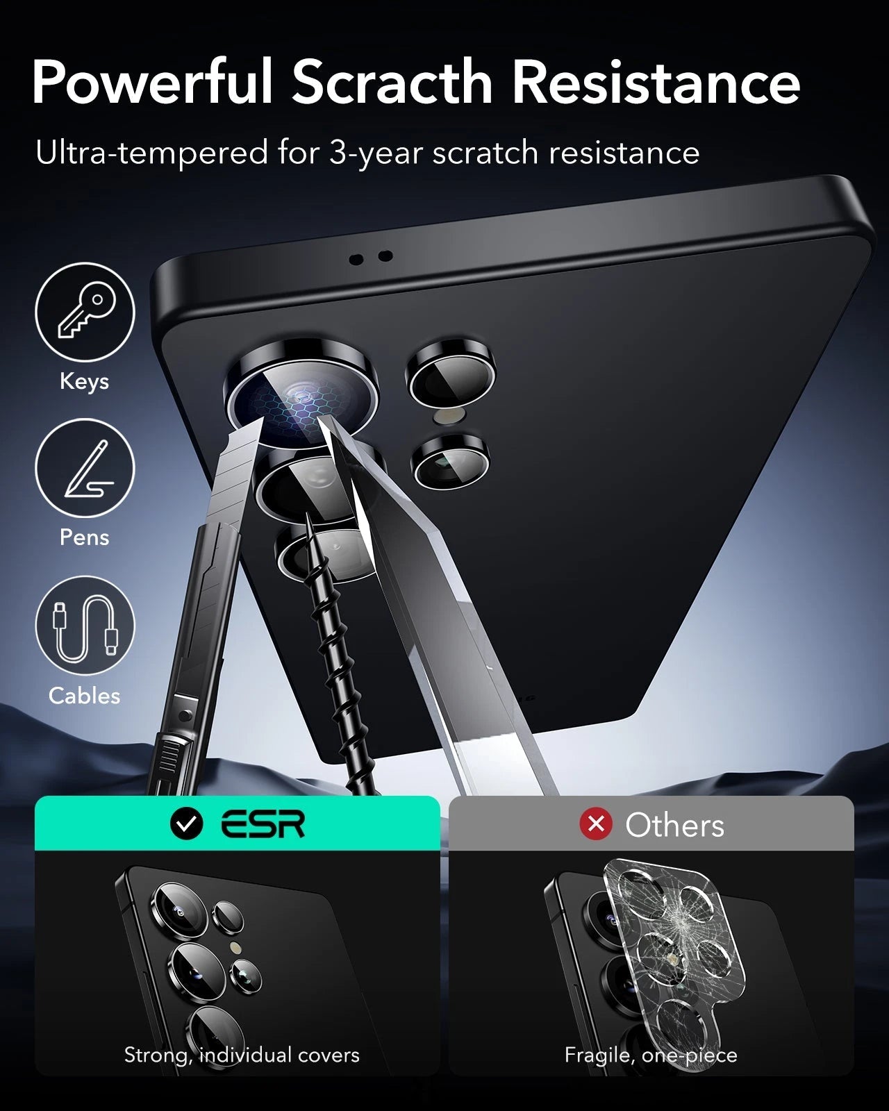 Galaxy S25 Ultra Armorite Screen and Camera Lens Protection Bundle - 3 Pack + 2 Sets ESR ESR