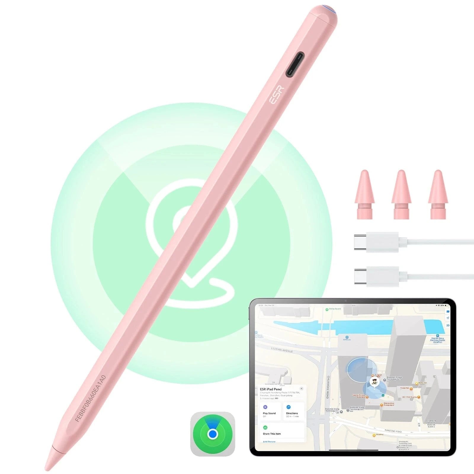 Geo Digital Pencil with Built-in Find My - Pink ESR ESR