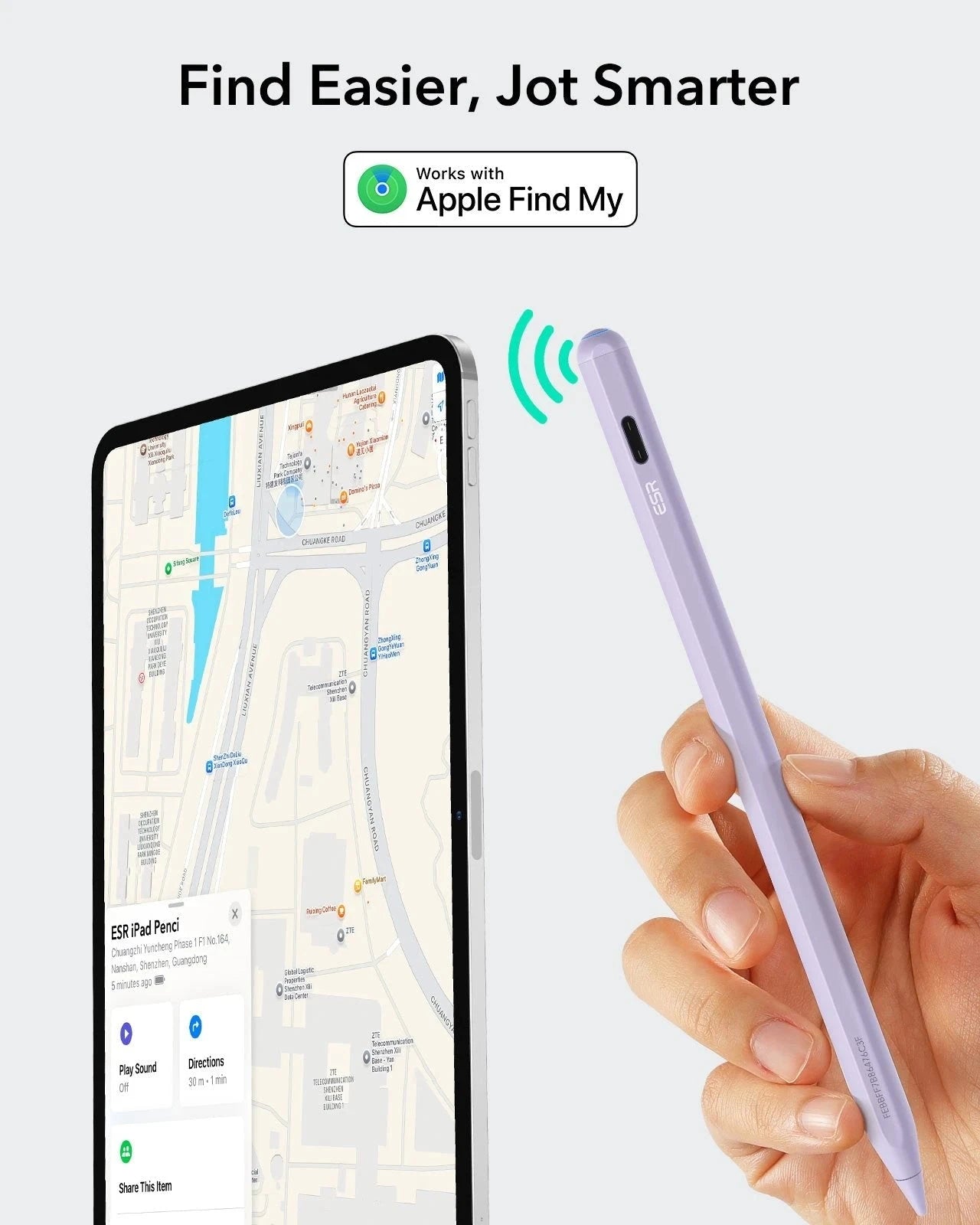 Geo Digital Pencil with Built-in Find My - Purple ESR ESR