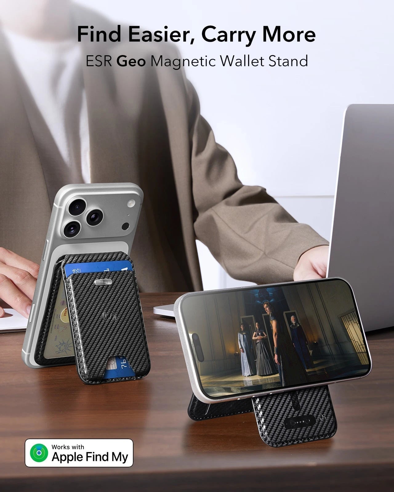 Geo Magnetic Wallet Stand-Find easier，carry more