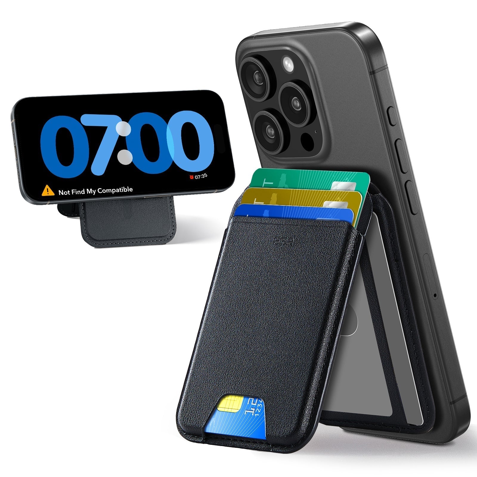 Classic Magnetic Wallet Stand for 5 cards - Midnight Black ESR ESR