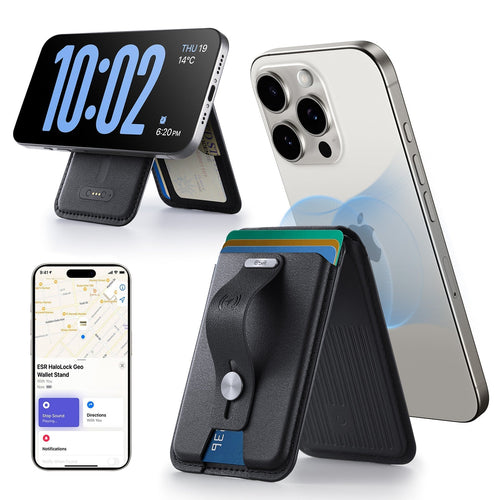 Geo Magnetic Wallet Stand (Grip) - Midnight Black
