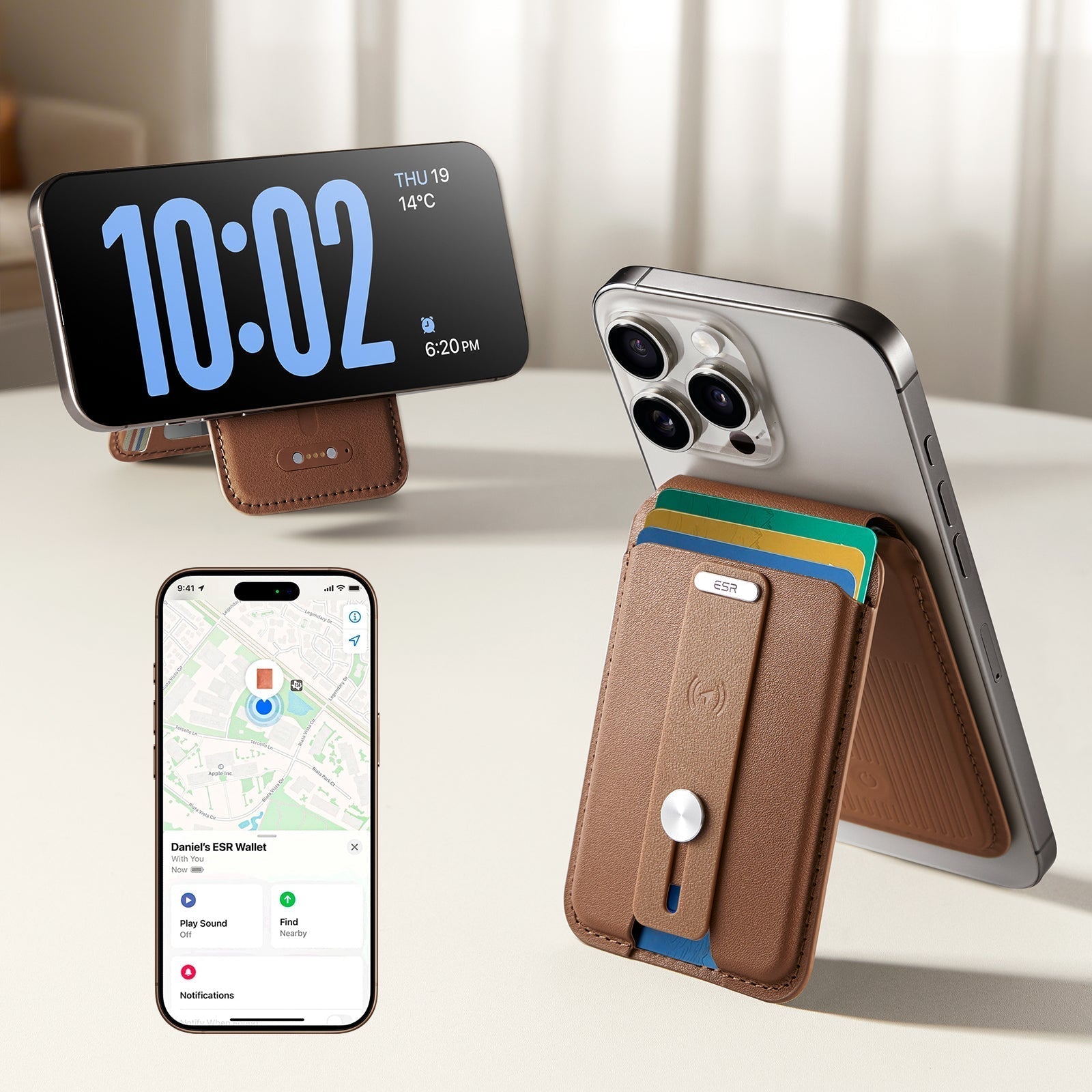 Geo Magnetic Wallet Stand (Grip) - Caramel Brown ESR ESR