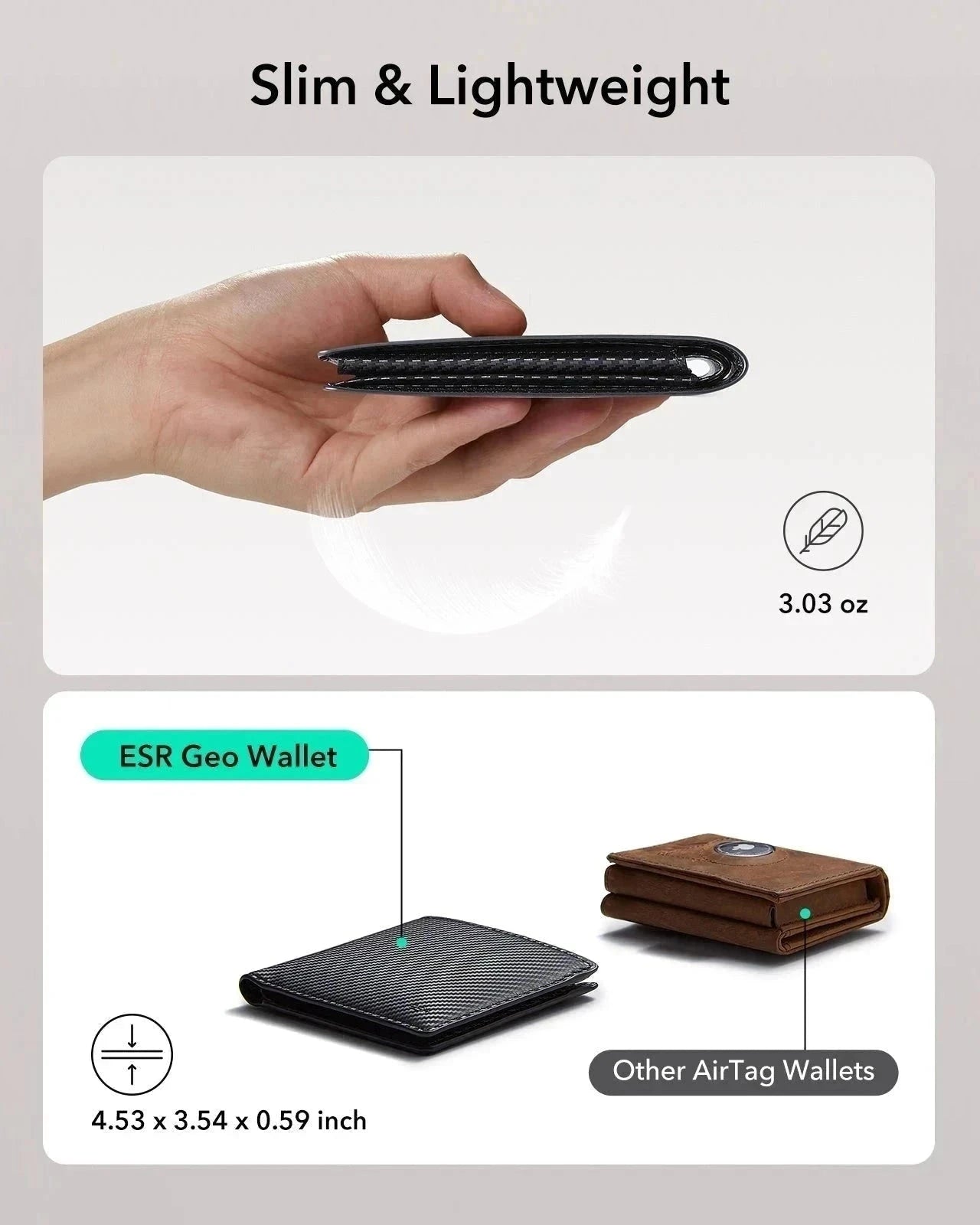 Geo Wallet with Find My - Black Carbon Fiber ESR ESR