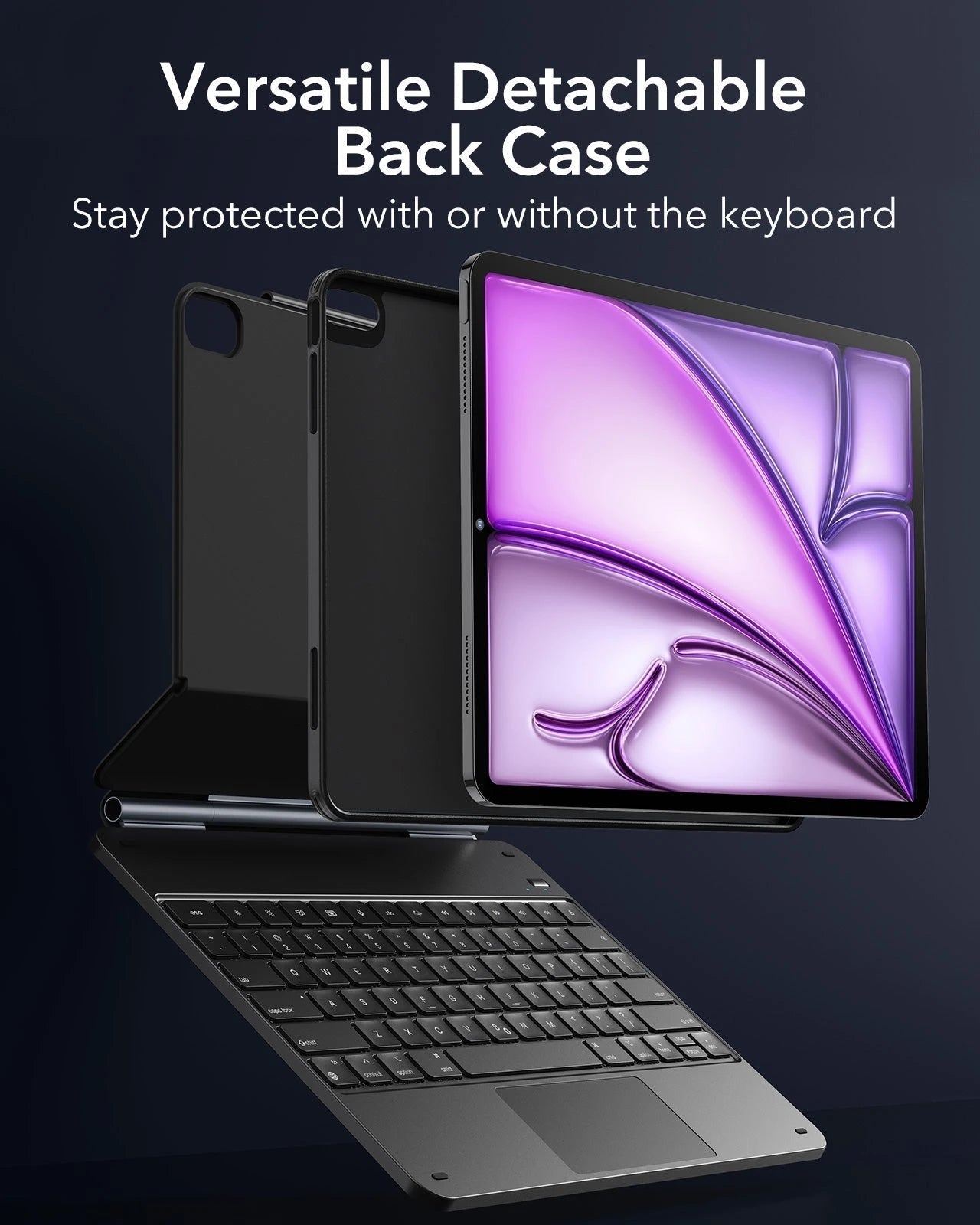 iPad Air 13“ (2025) Rebound Magnetische Tastatur Hülle 360 Pencil Bündel-DE Layout-Weiß ESR ESR