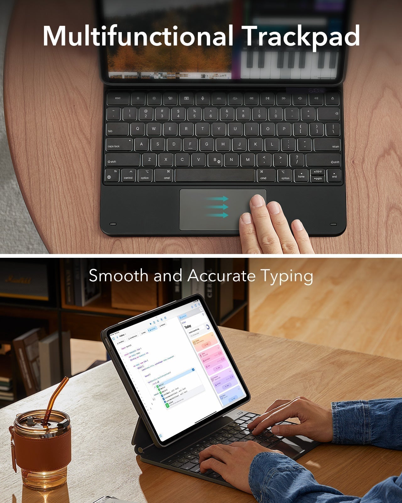 iPad Air 13“ (2025) Rebound Magnetische Tastatur Hülle 360 Pencil Bündel-DE Layout-Weiß ESR ESR