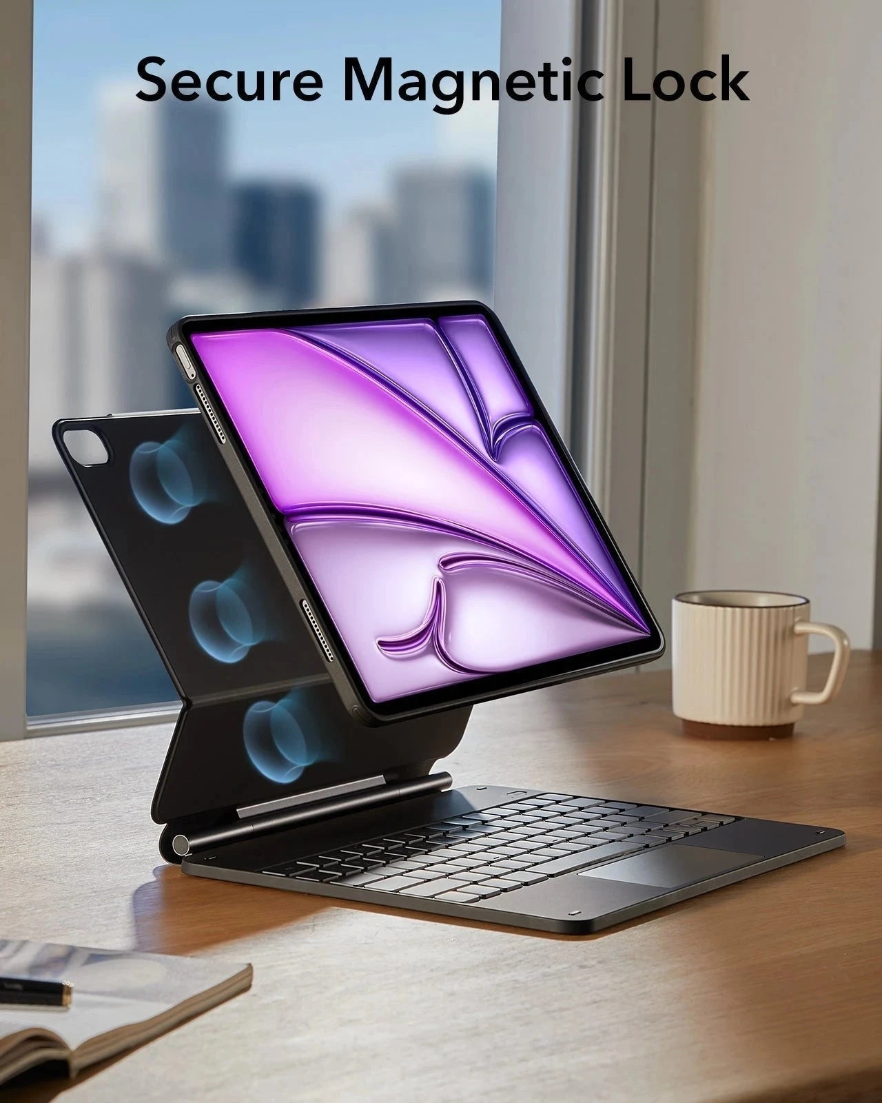 iPad Air 13" (M4) 2026 Bundle Rebound Magnetic Keyboard Case 360 & Digital Pencil-secure magnetic lock