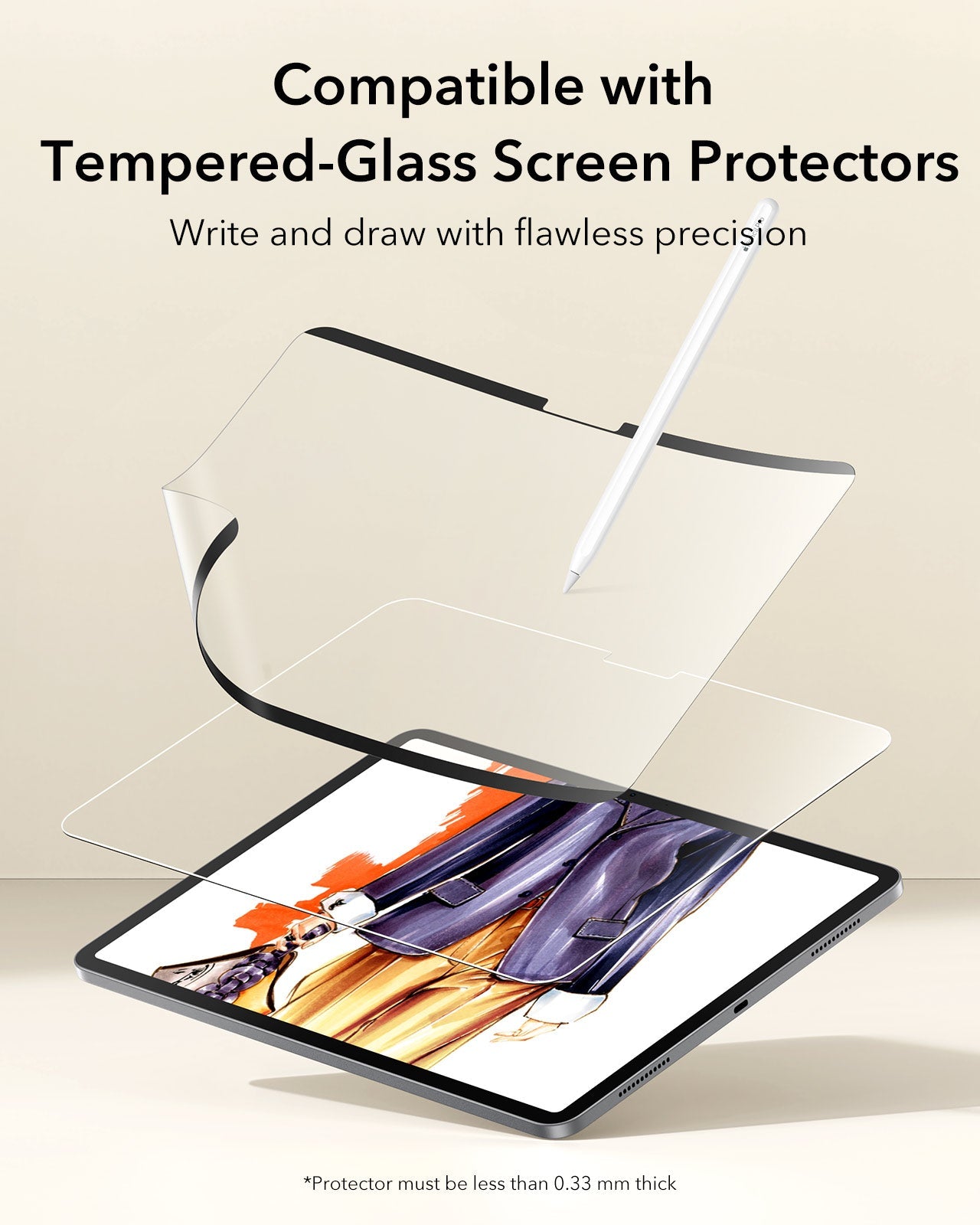 Blue Flex iPad Air 11 M2 Keyboard Case, 7X Magnetic Paper-Feel Kit-Compatible with tempered-flass screen protector