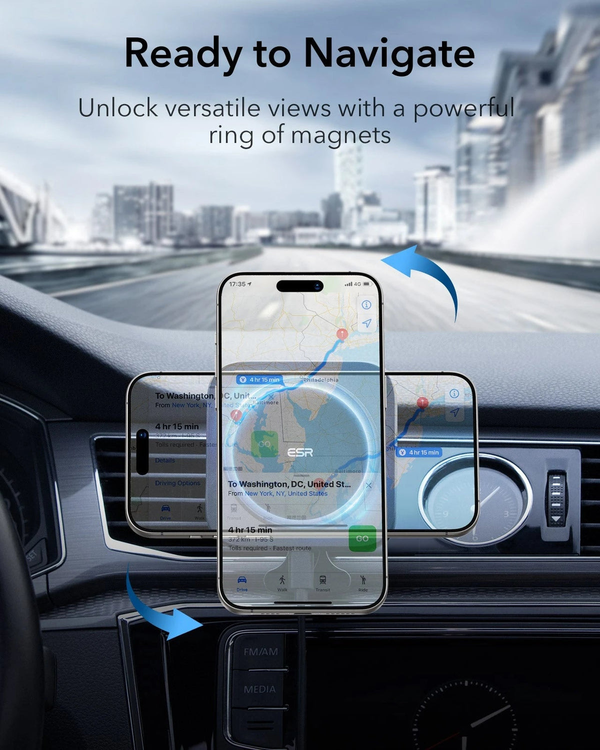 Magnetic Wireless Car Charger with 36W Adapter - Black ESR ESR