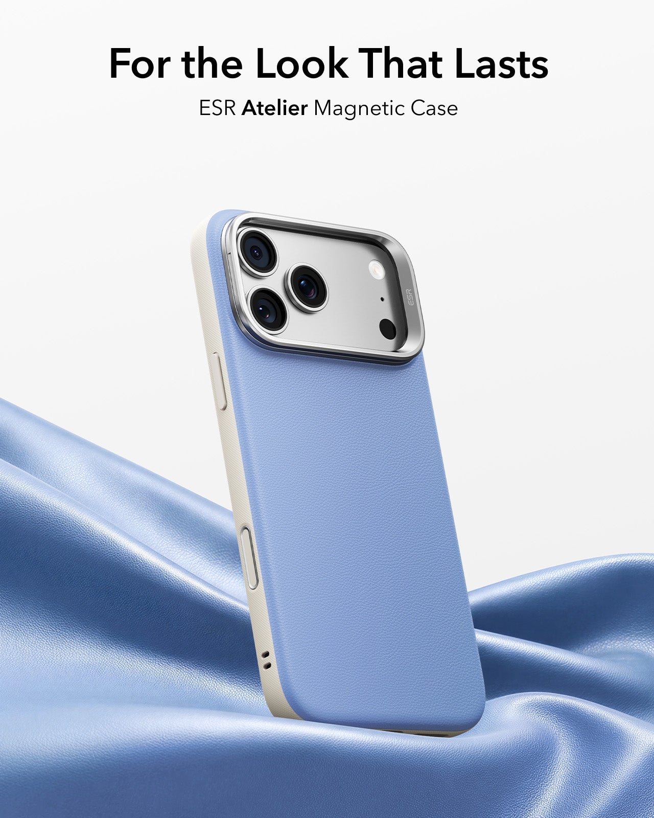 ESR Misty Blue Leather iPhone 18 Pro Max Magsafe Case with Stand For the Look That Lasts