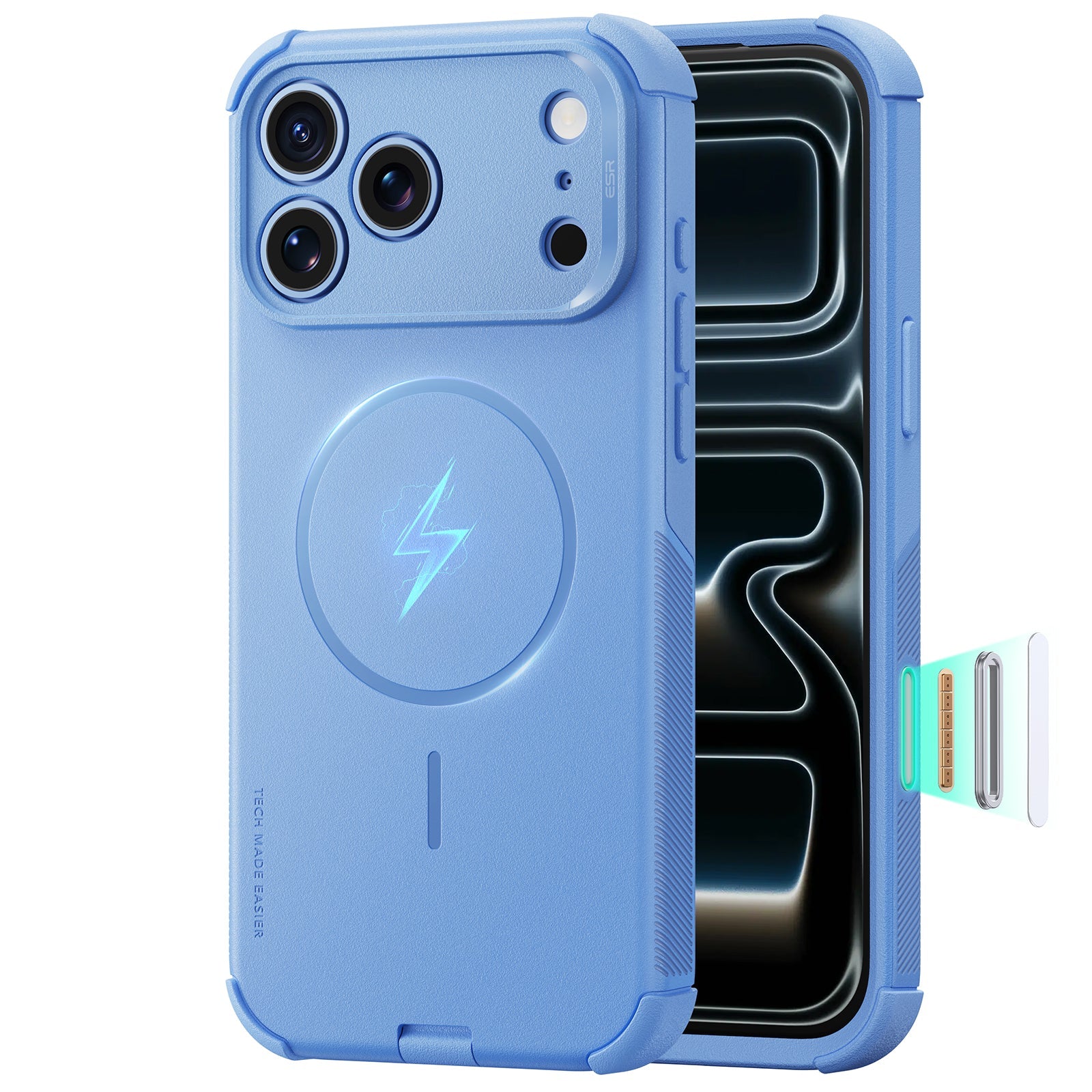 Misty Blue iPhone 18 Pro Case Tough Phone Case with Magsafe