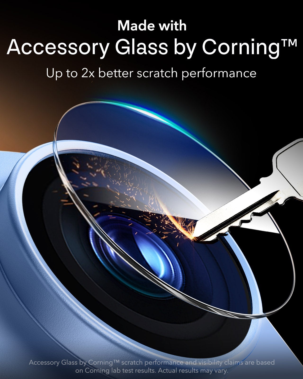 ESR Misty Blue iPhone 18 Pro Corning Glass Camera Lens Protector Made with Accessory Glass by Corning™