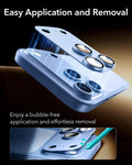 ESR Misty Blue iPhone 18 Pro Corning Glass Camera Lens Protector Easy Application and Removal