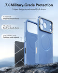 ESR Misty Blue iPhone 18 Pro Max Tough Phone Case Magsafe with Stand 7X Military-Grade Protection