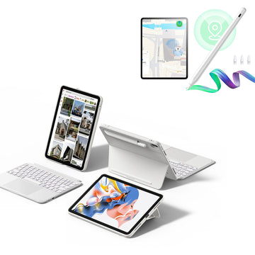 iPad Air 11" (M3) 2025 Shift Keyboard Case (Detachable) With Geo Pencil Bundle -US Layout-White