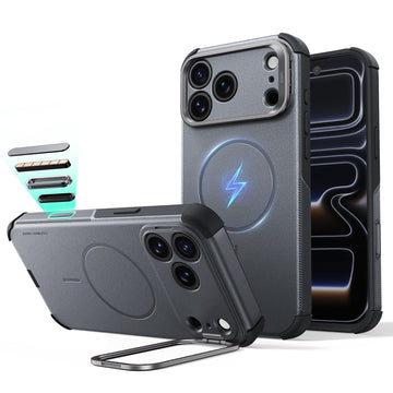 Space Gray iPhone 18 Pro Max Tough Phone Case Magsafe with Stand