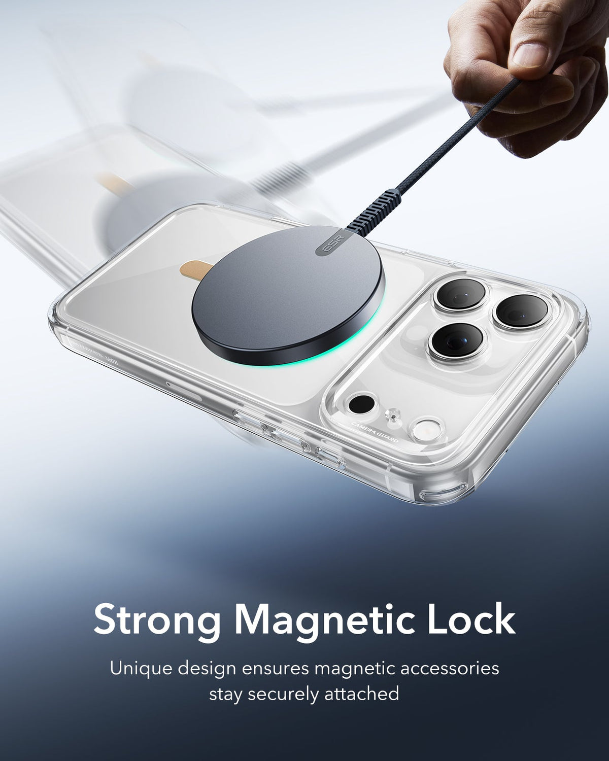 Universal Titanium MagSafe Ring 360  ESR HaloLock-Strong Magnetic lock