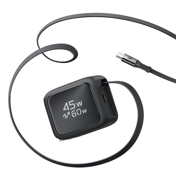 Xtend 45W Retractable Charger - US Plug - Black
