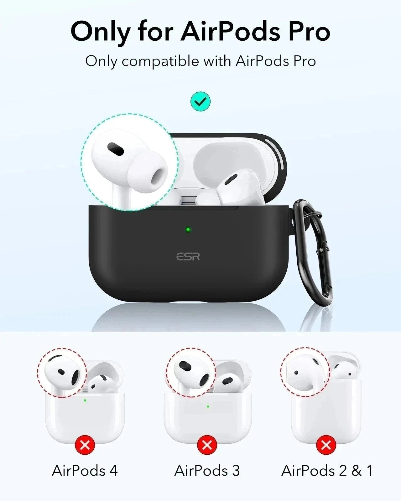 AirPods Pro (2023/2022/2019) Cloud Soft Case (HaloLock) - Black ESR ESR