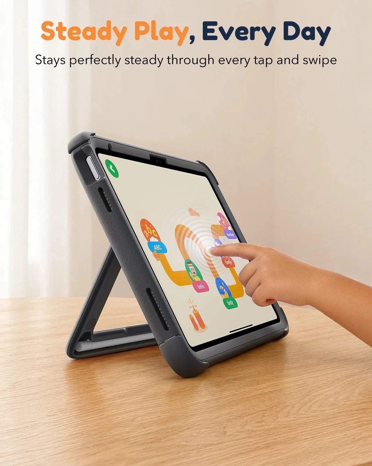 iPad 11" (A16) 2025 Bounce Case for Kids - Black ESR ESR