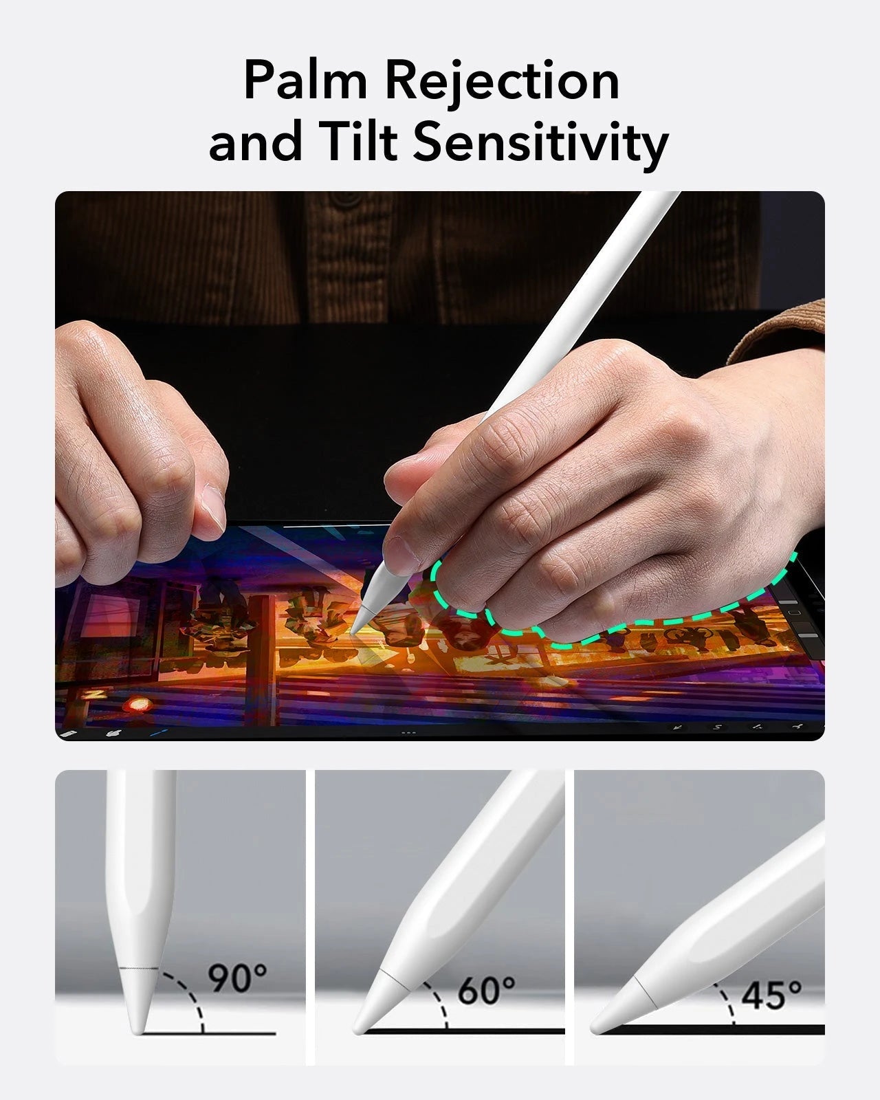 digital pencil-palm rejection and tilt sensitivity