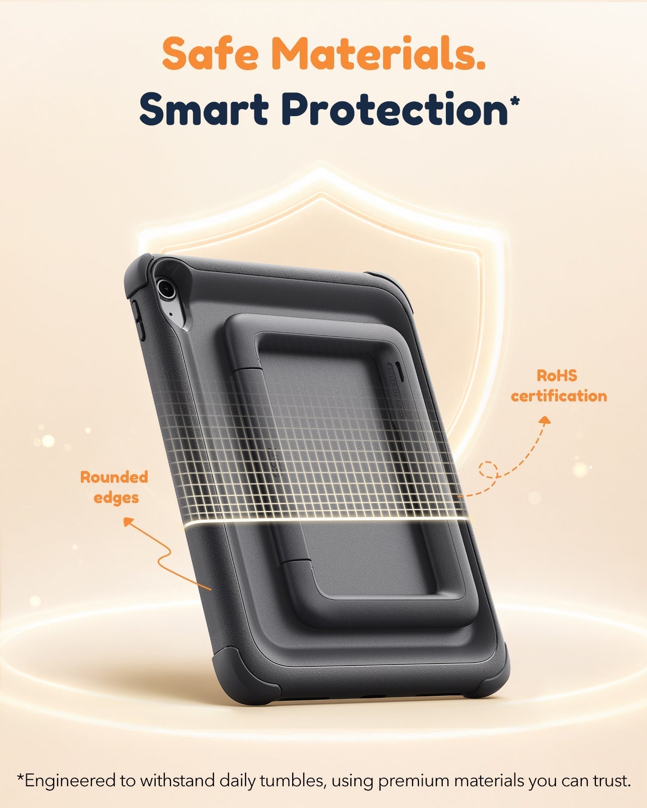 iPad 11" (A16) 2025 Bounce Case for Kids - Black ESR ESR