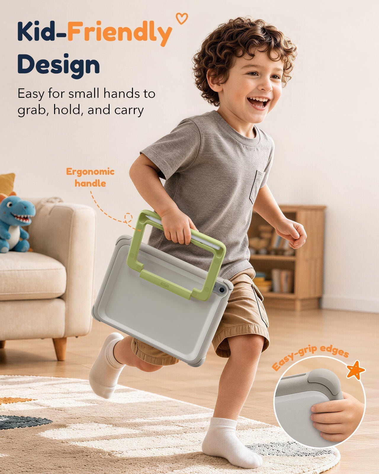 iPad 11" (A16) 2025 Bounce Case for Kids - Gray ESR ESR