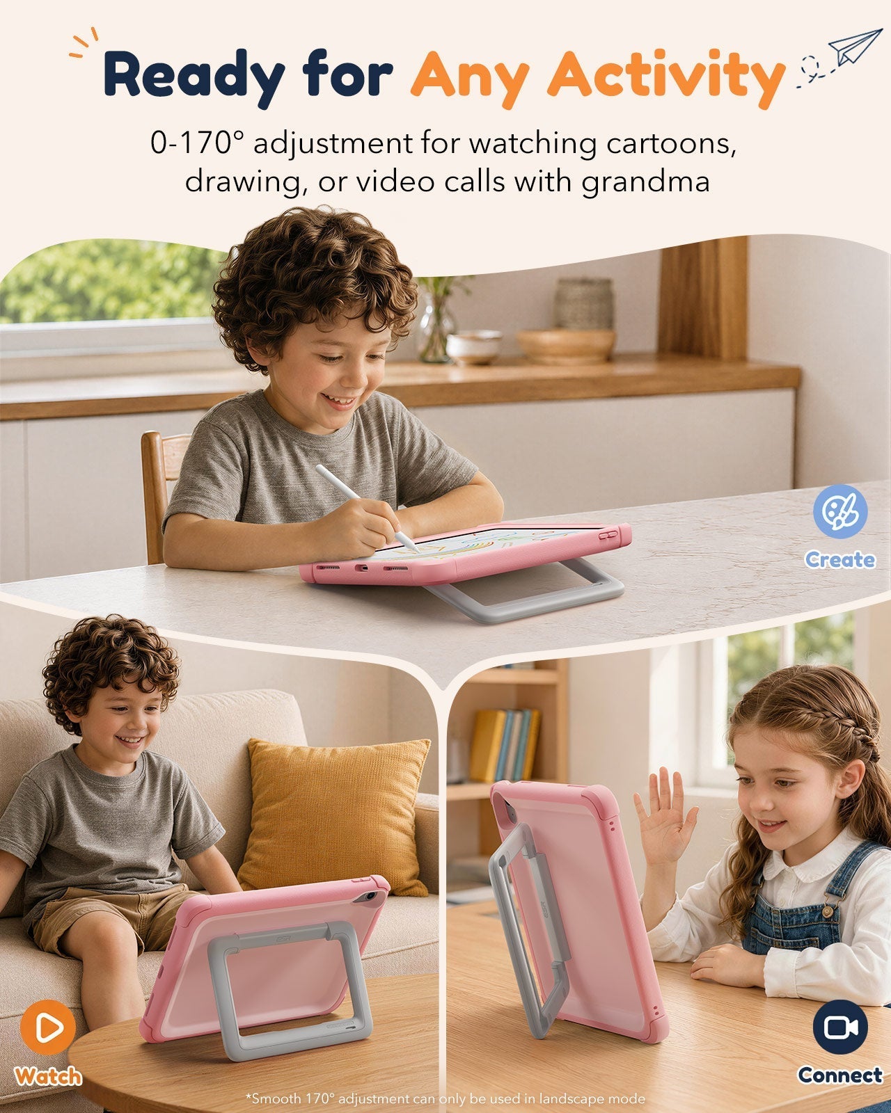 iPad 11" (A16) 2025 Bounce Case for Kids - Pink ESR ESR